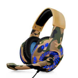 Camouflage Headset Bass Gaming Headphones Game Earphones